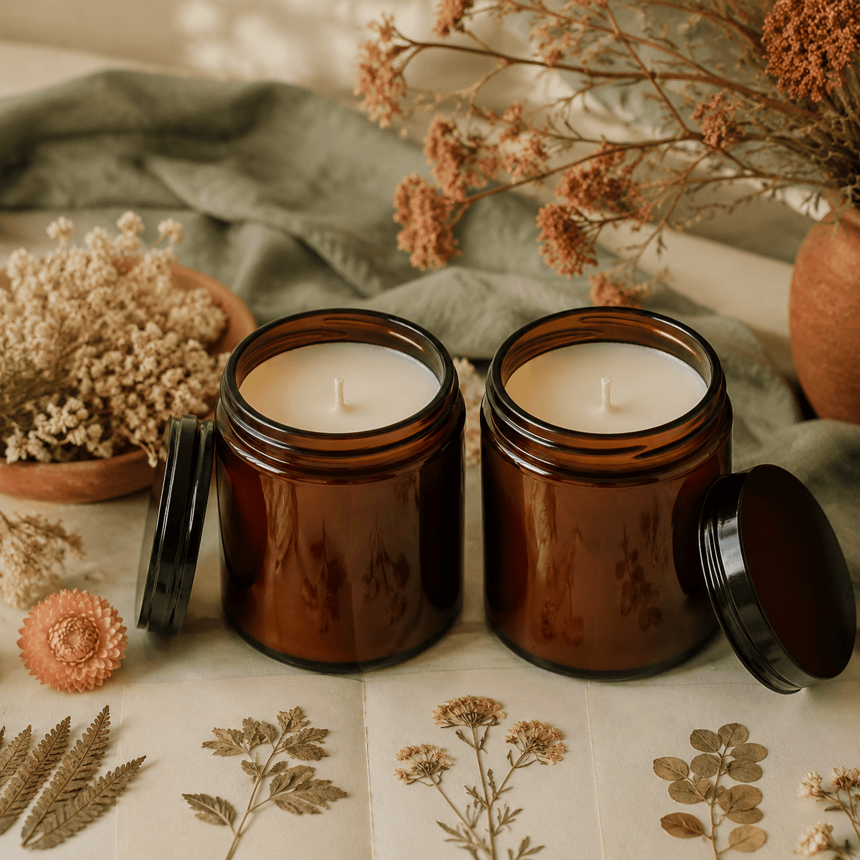Soy Wax Candle in Jar — Set of Two